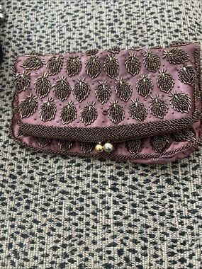 Vintage Beaded Brown Purse/ Clutch